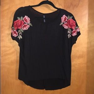 Black/Floral Crop Top